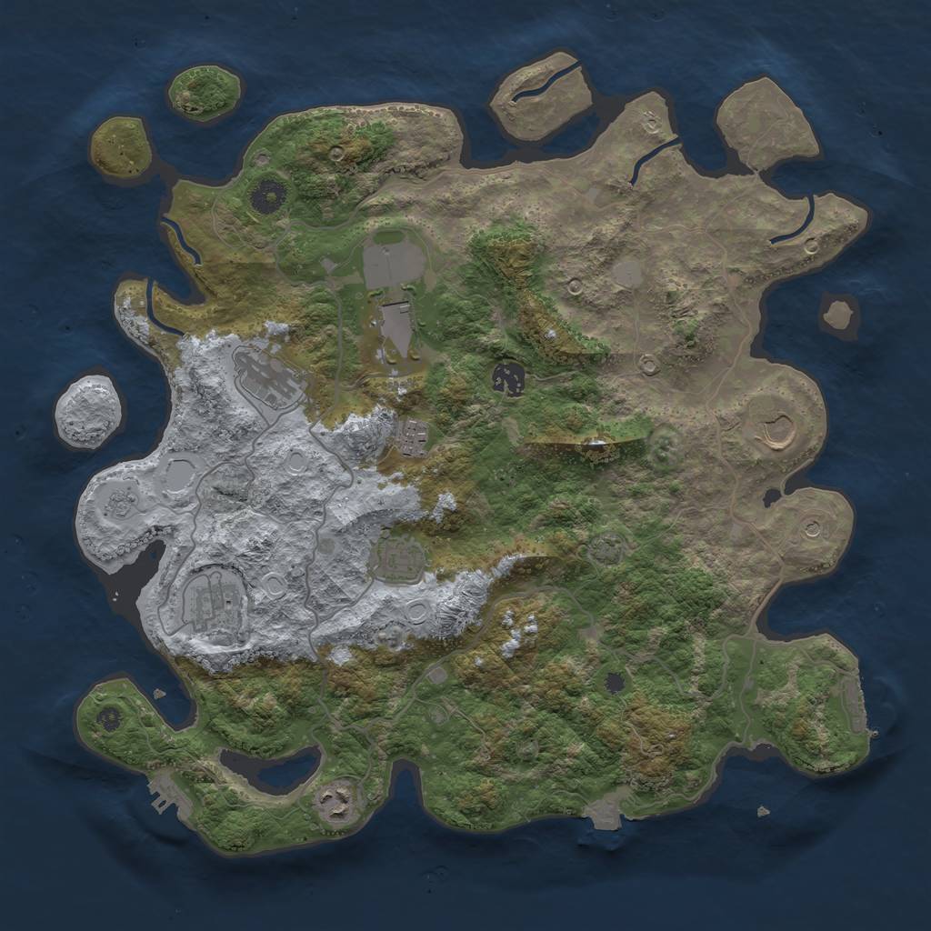 Rust Map: Procedural Map, Size: 4000, Seed: 267144714, 16 Monuments
