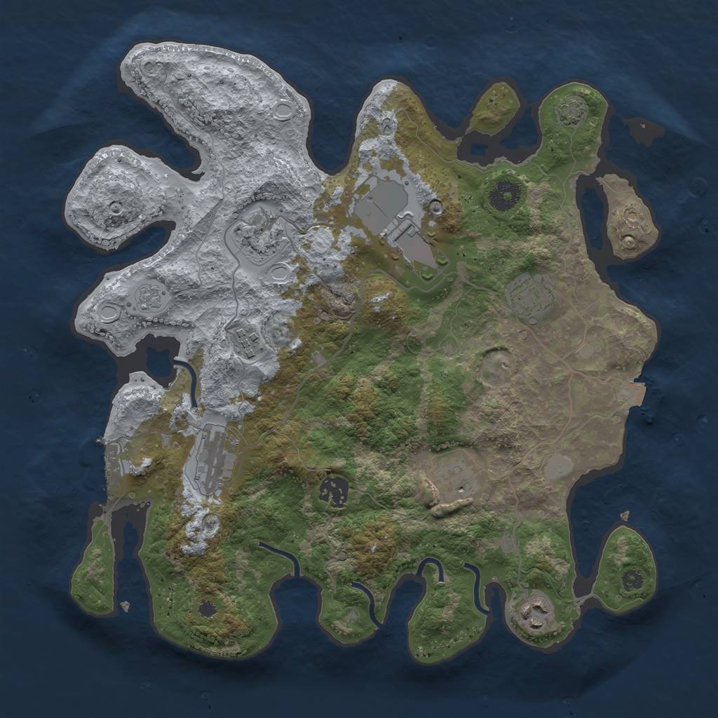 Rust Map: Procedural Map, Size: 3500, Seed: 13154, 14 Monuments
