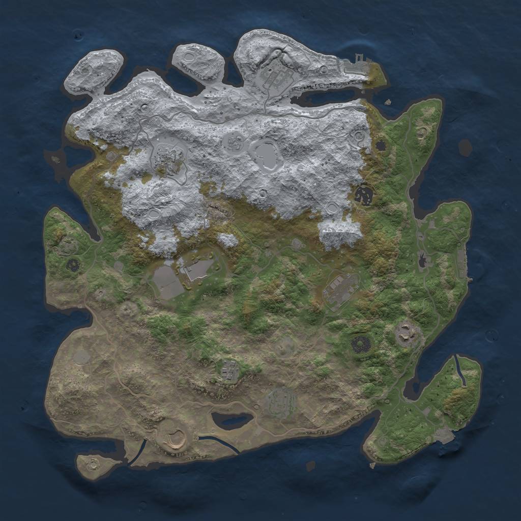 Rust Map: Procedural Map, Size: 4100, Seed: 11, 17 Monuments