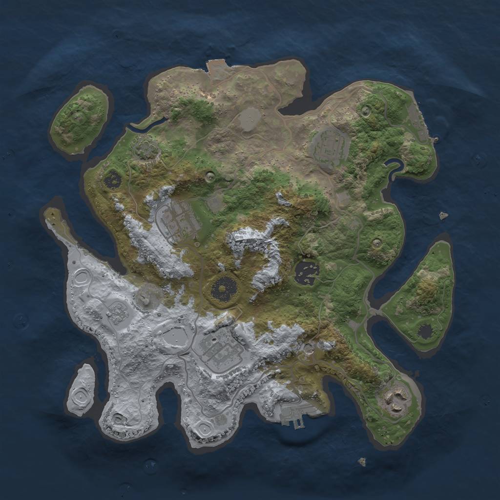 Rust Map: Procedural Map, Size: 3000, Seed: 8926, 13 Monuments