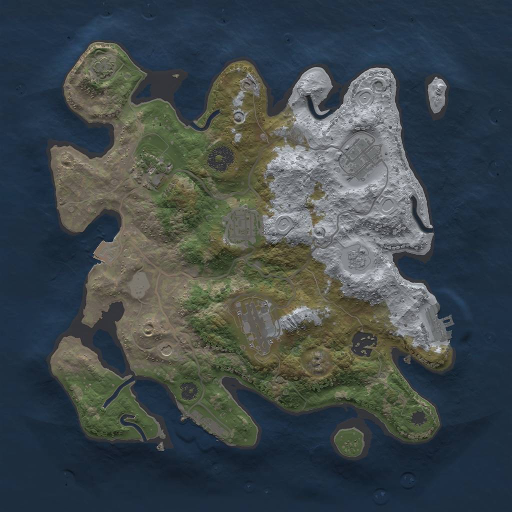 Rust Map: Procedural Map, Size: 3000, Seed: 17600, 13 Monuments