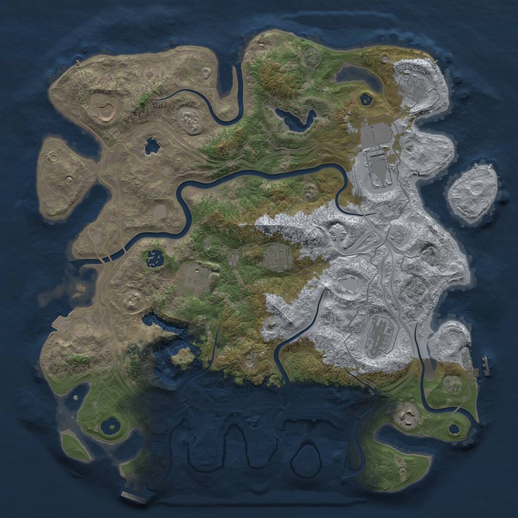 Rust Map: Procedural Map, Size: 4250, Seed: 30720194, 15 Monuments