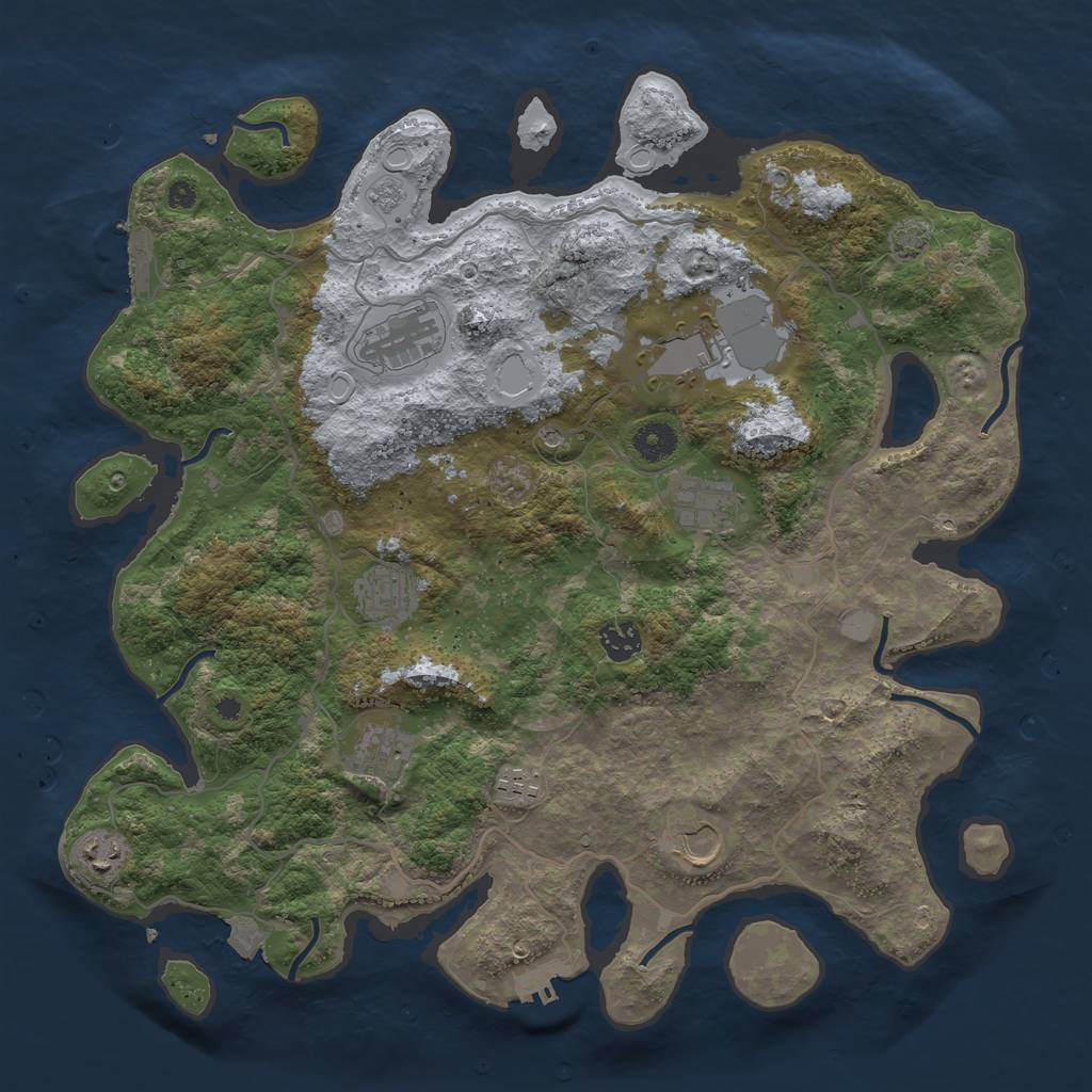 Rust Map: Procedural Map, Size: 4000, Seed: 1820371070, 17 Monuments