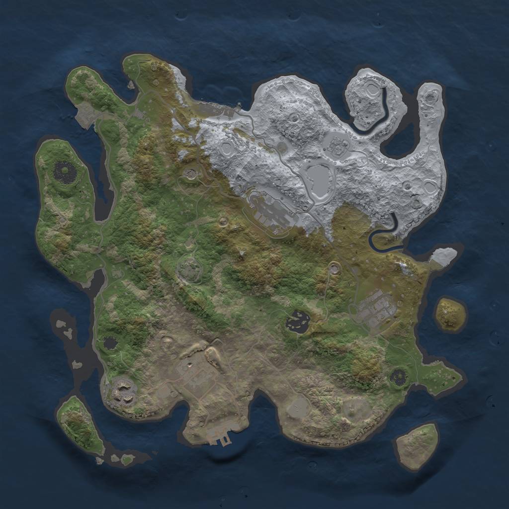 Rust Map: Procedural Map, Size: 3250, Seed: 960045487, 13 Monuments