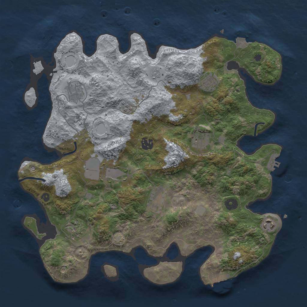 Rust Map: Procedural Map, Size: 3700, Seed: 1547994968, 16 Monuments