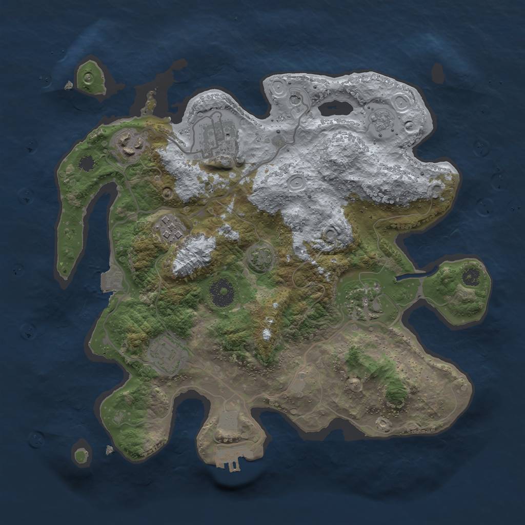 Rust Map: Procedural Map, Size: 3000, Seed: 1491615561, 12 Monuments