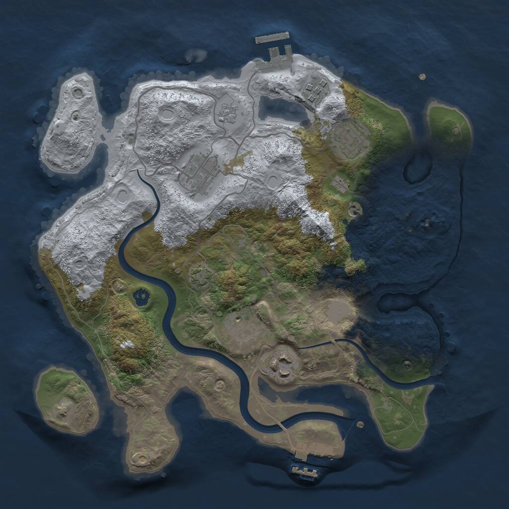 Rust Map: Procedural Map, Size: 3000, Seed: 1848, 11 Monuments