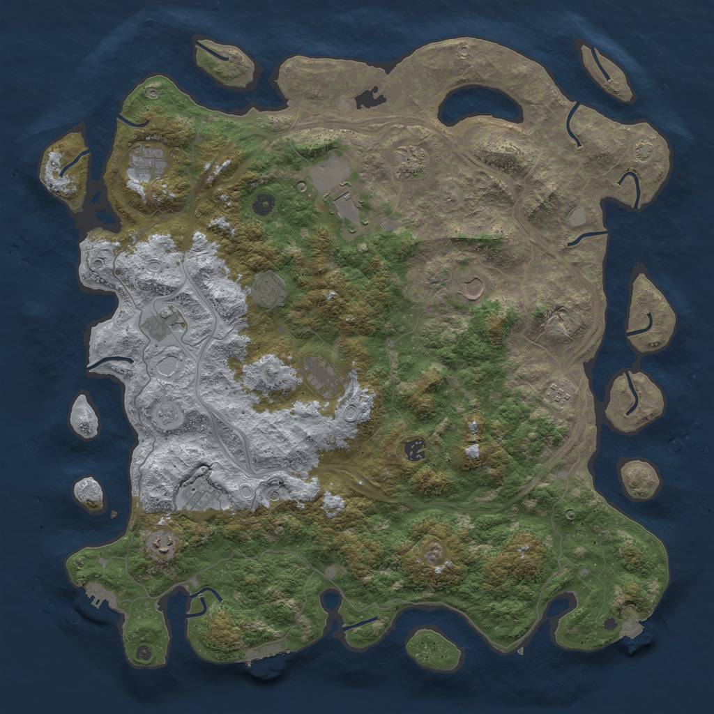 Rust Map: Procedural Map, Size: 4800, Seed: 1656066357, 19 Monuments