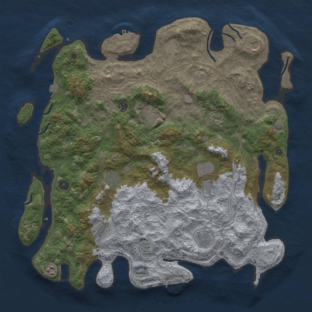 Rust Map: Procedural Map, Size: 4700, Seed: 1224721128, 19 Monuments