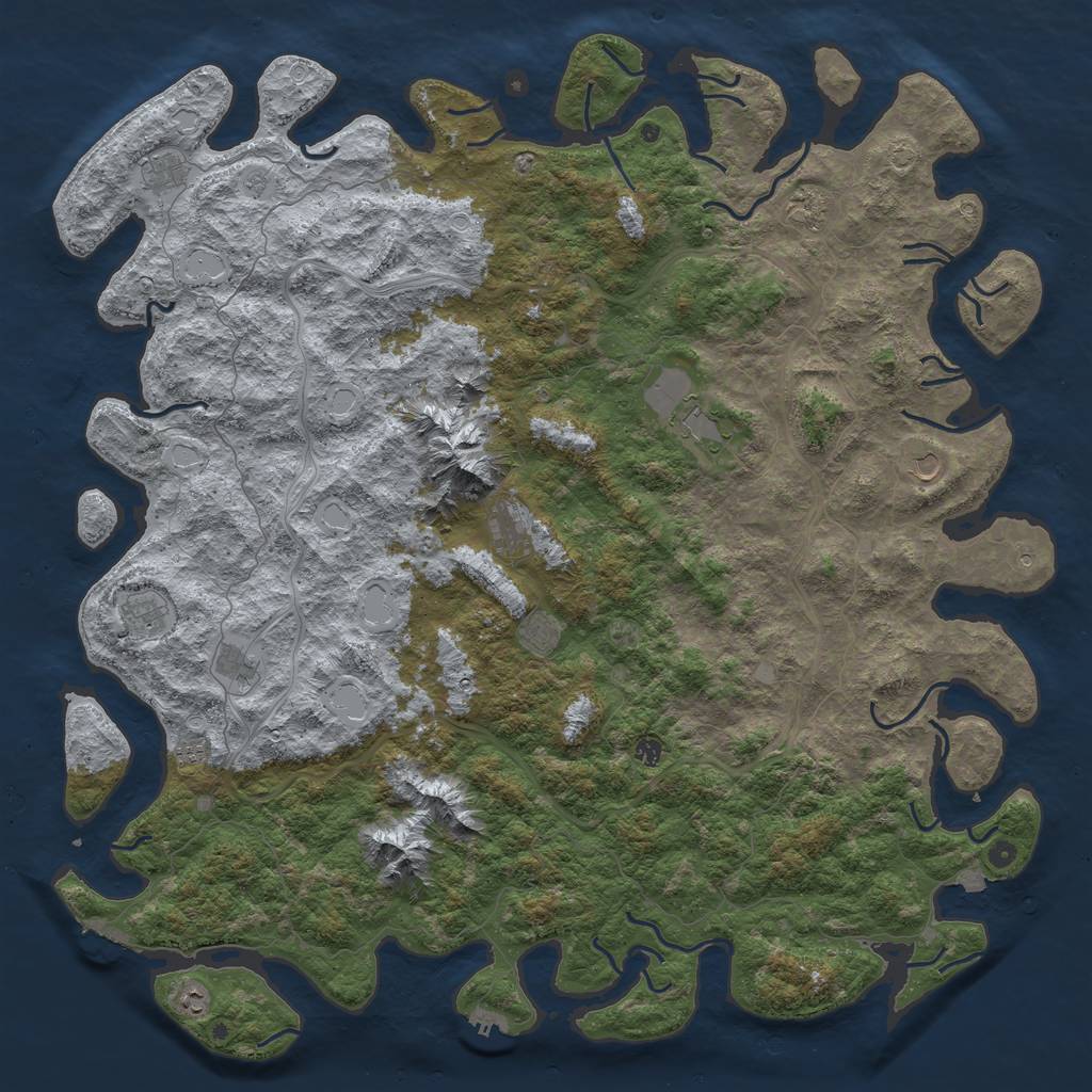 Rust Map: Procedural Map, Size: 6000, Seed: 11092023, 19 Monuments