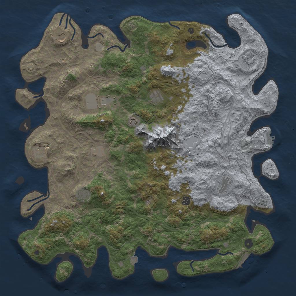 Rust Map: Procedural Map, Size: 5000, Seed: 41279, 19 Monuments