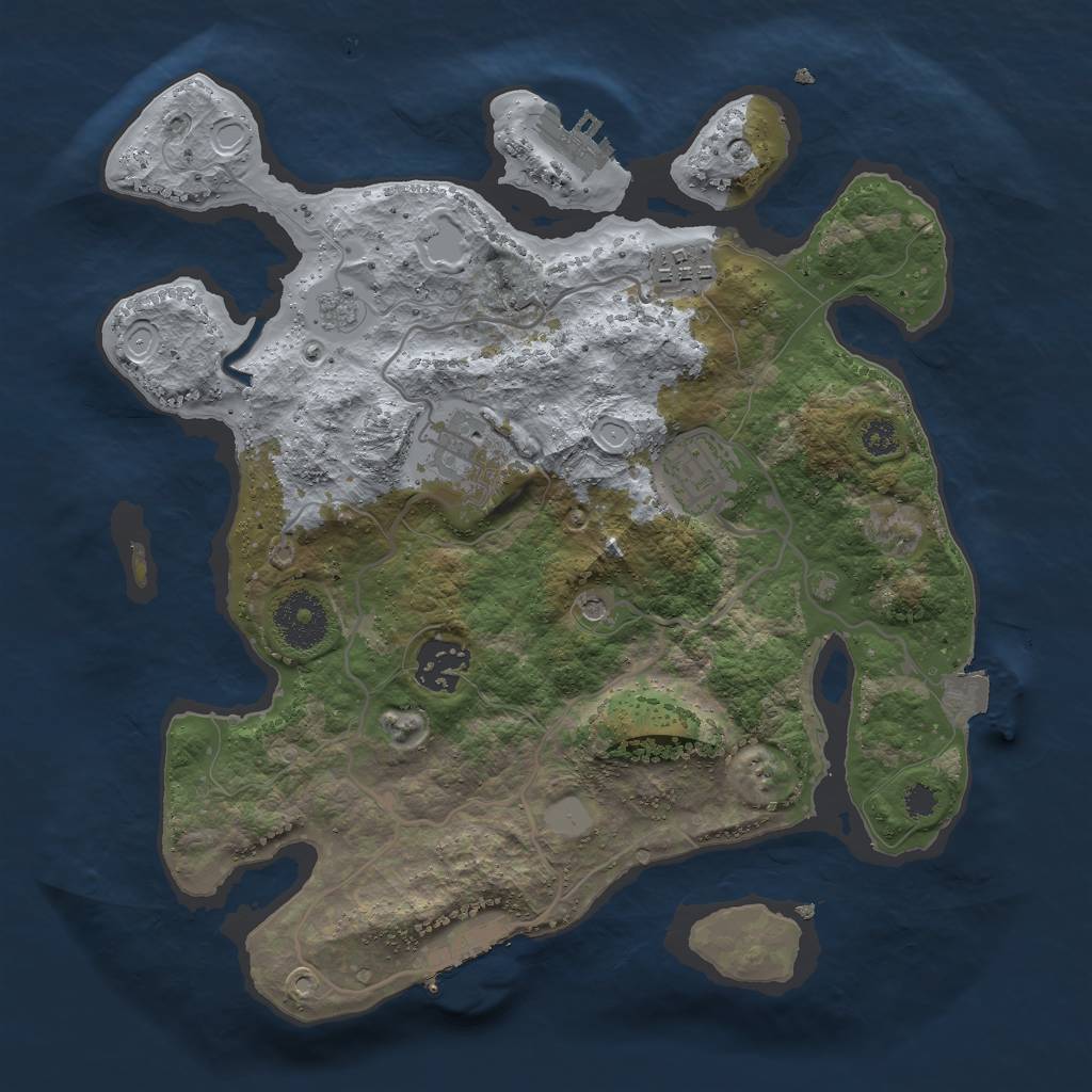 Rust Map: Procedural Map, Size: 3000, Seed: 3379675, 11 Monuments
