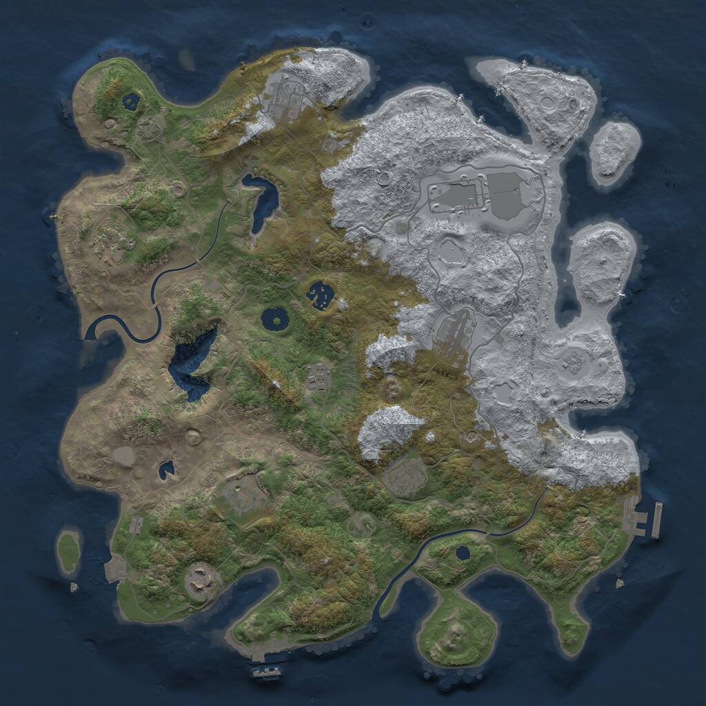 Rust Map: Procedural Map, Size: 4000, Seed: 958555755, 15 Monuments