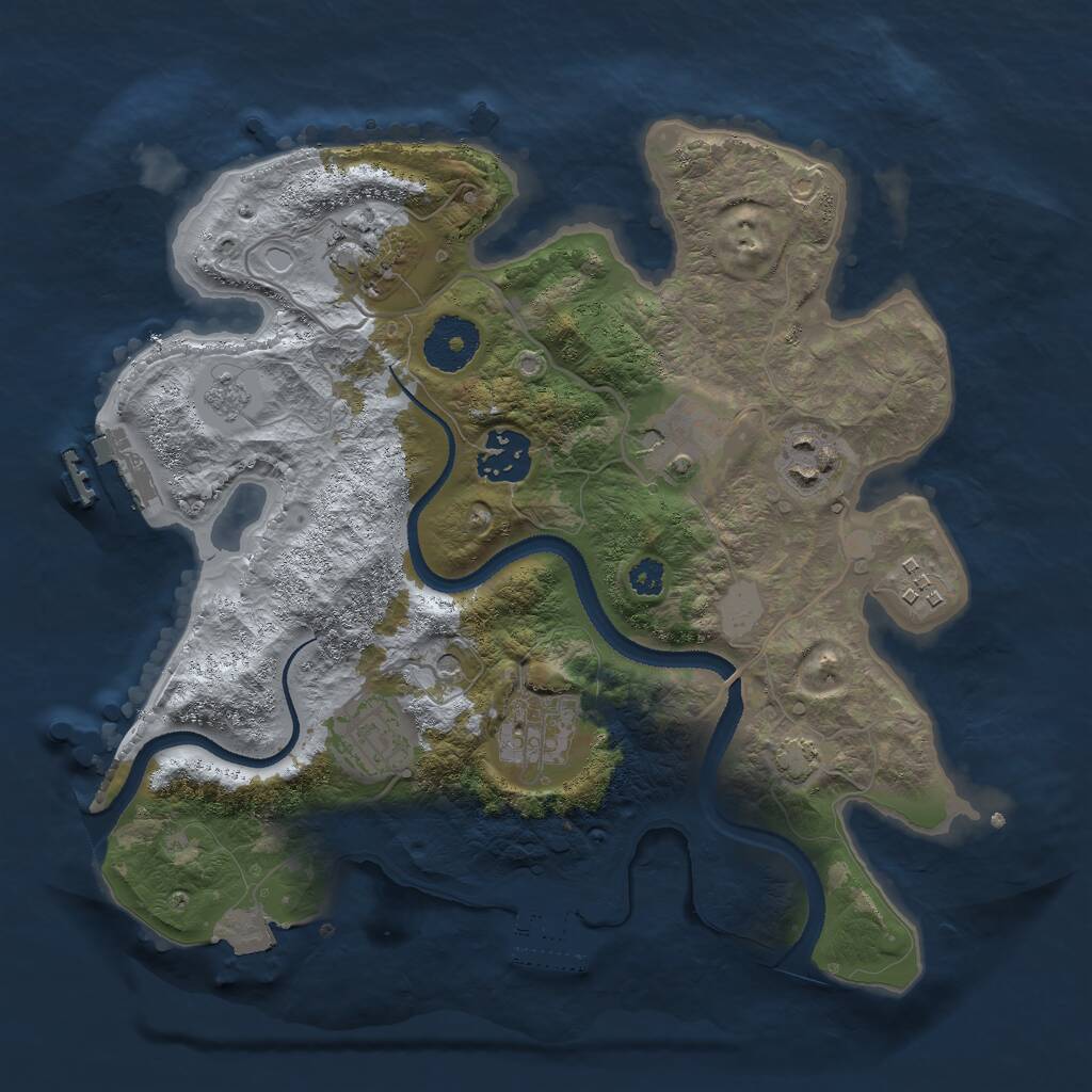 Rust Map: Procedural Map, Size: 3000, Seed: 1085738608, 13 Monuments