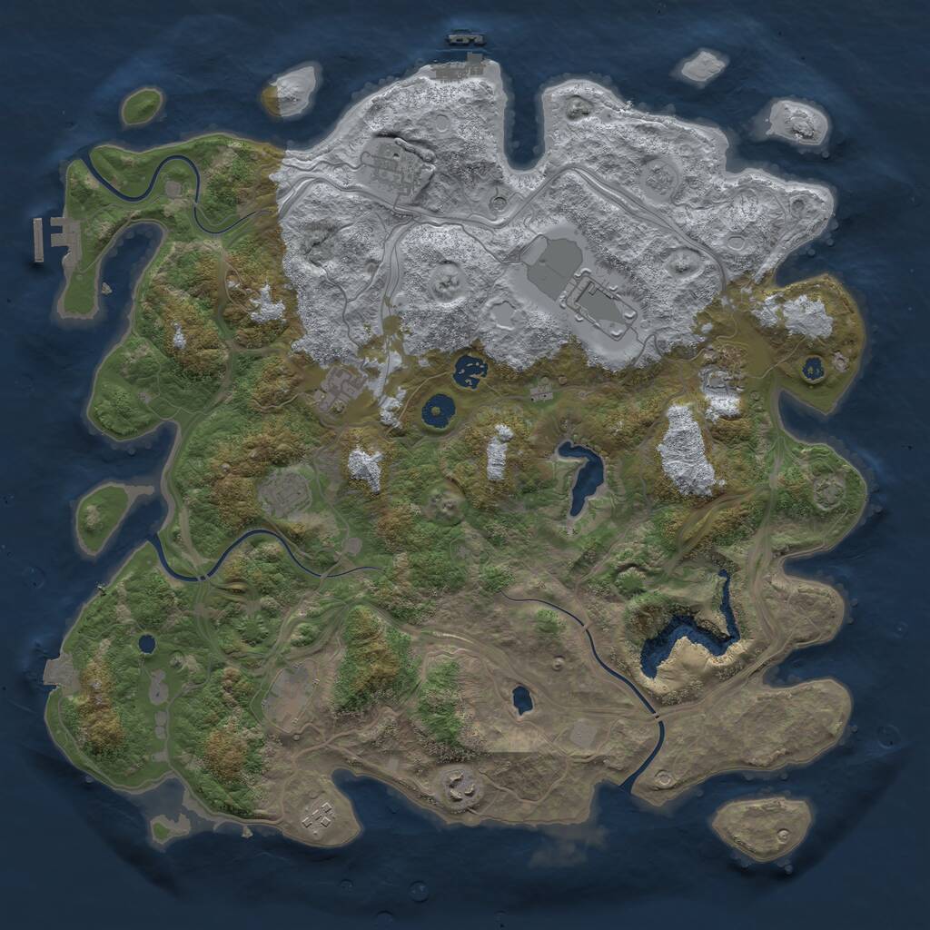 Rust Map: Procedural Map, Size: 4250, Seed: 962175053, 15 Monuments