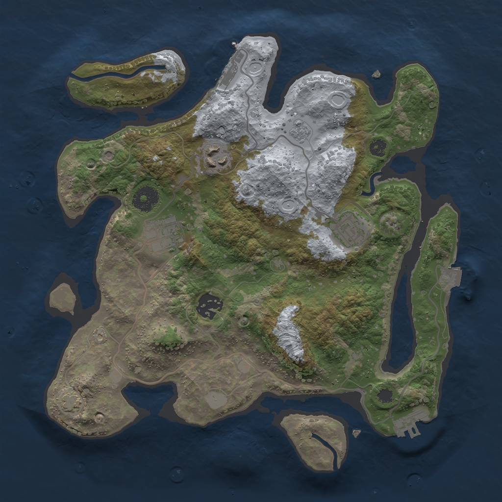 Rust Map: Procedural Map, Size: 3000, Seed: 1984788918, 11 Monuments