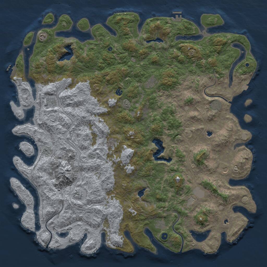 Rust Map: Procedural Map, Size: 6000, Seed: 481041838, 17 Monuments