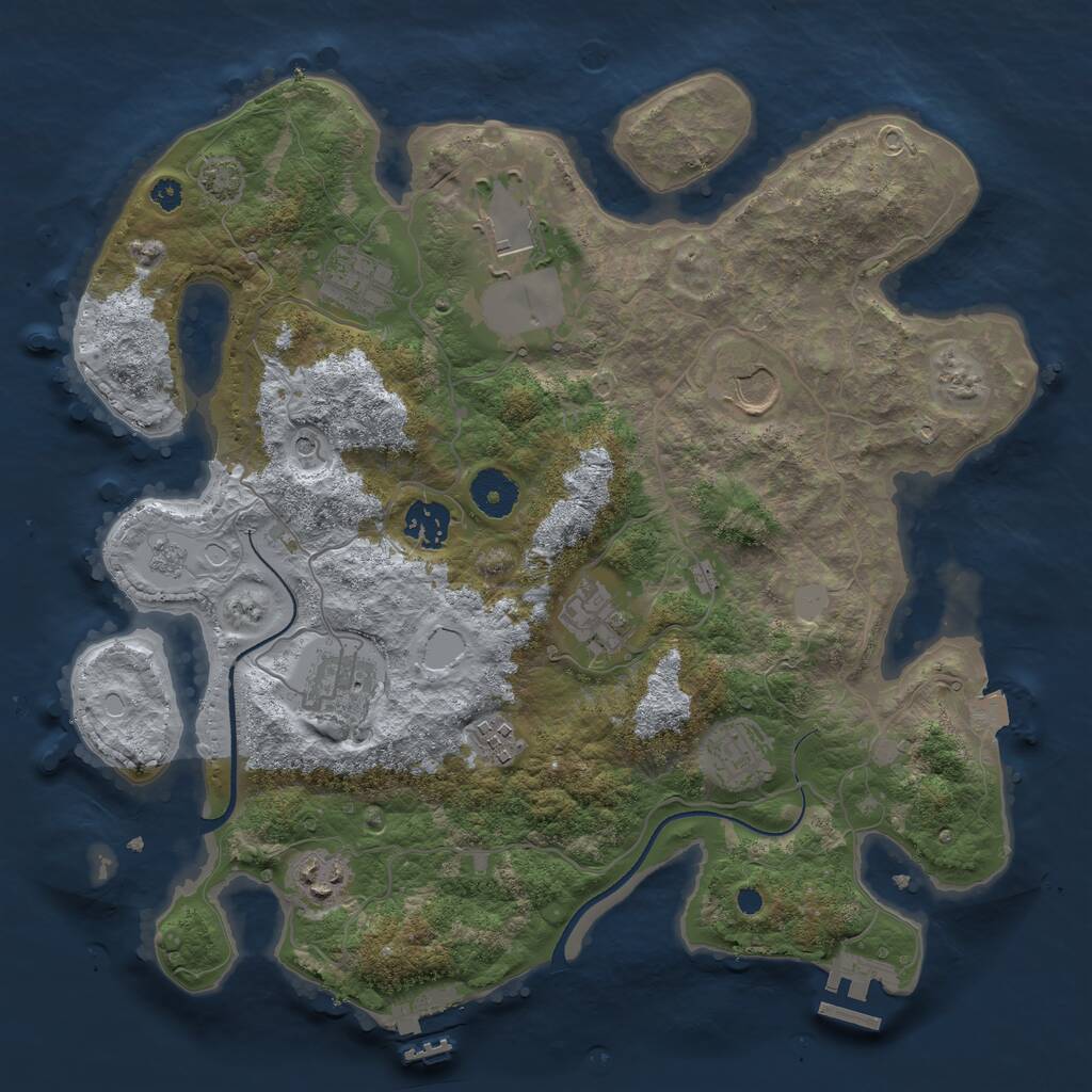 Rust Map: Procedural Map, Size: 3500, Seed: 2031950700, 15 Monuments