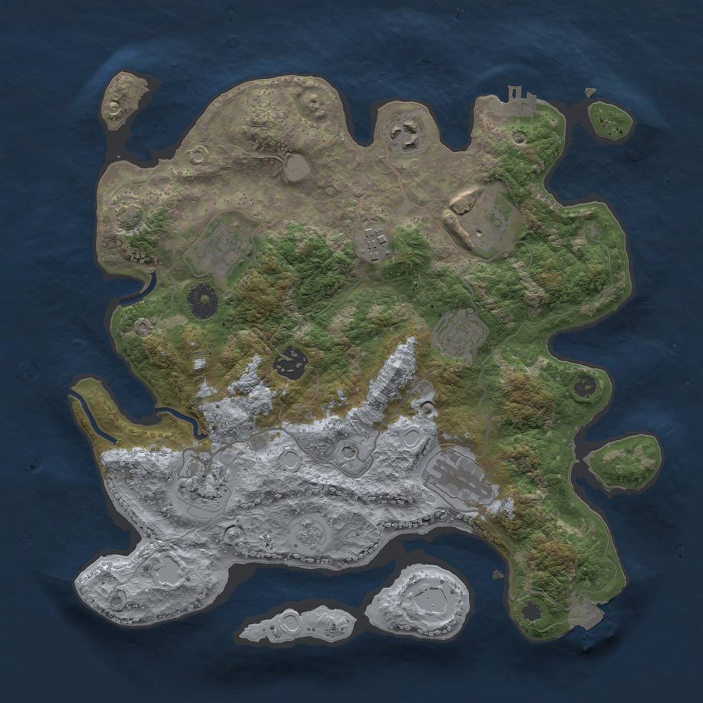 Rust Map: Procedural Map, Size: 3250, Seed: 1146288117, 15 Monuments