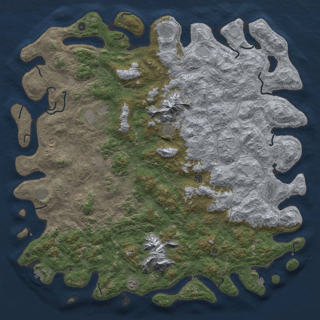 Rust Map: Procedural Map, Size: 6000, Seed: 86309629, 17 Monuments
