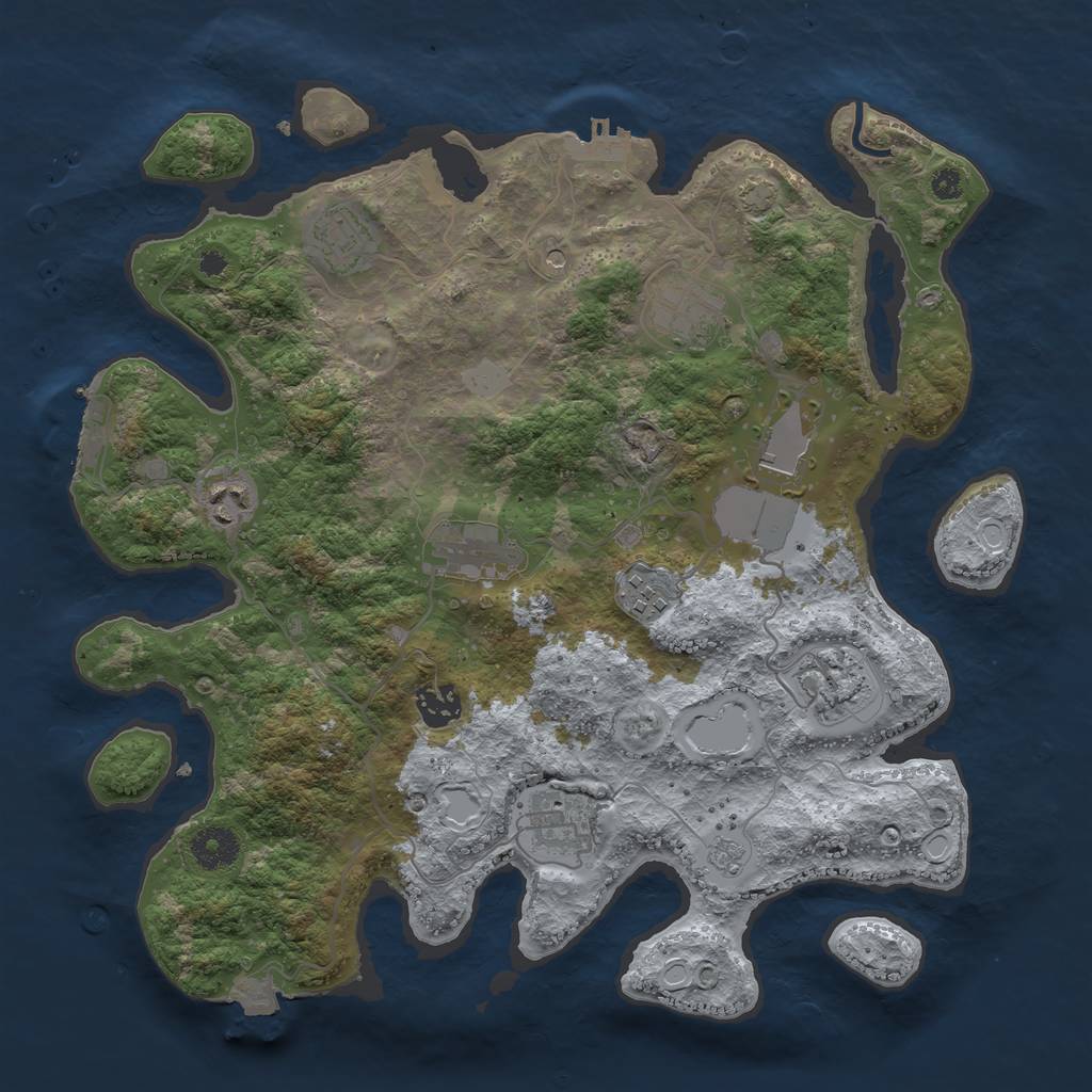 Rust Map: Procedural Map, Size: 3600, Seed: 11209, 17 Monuments