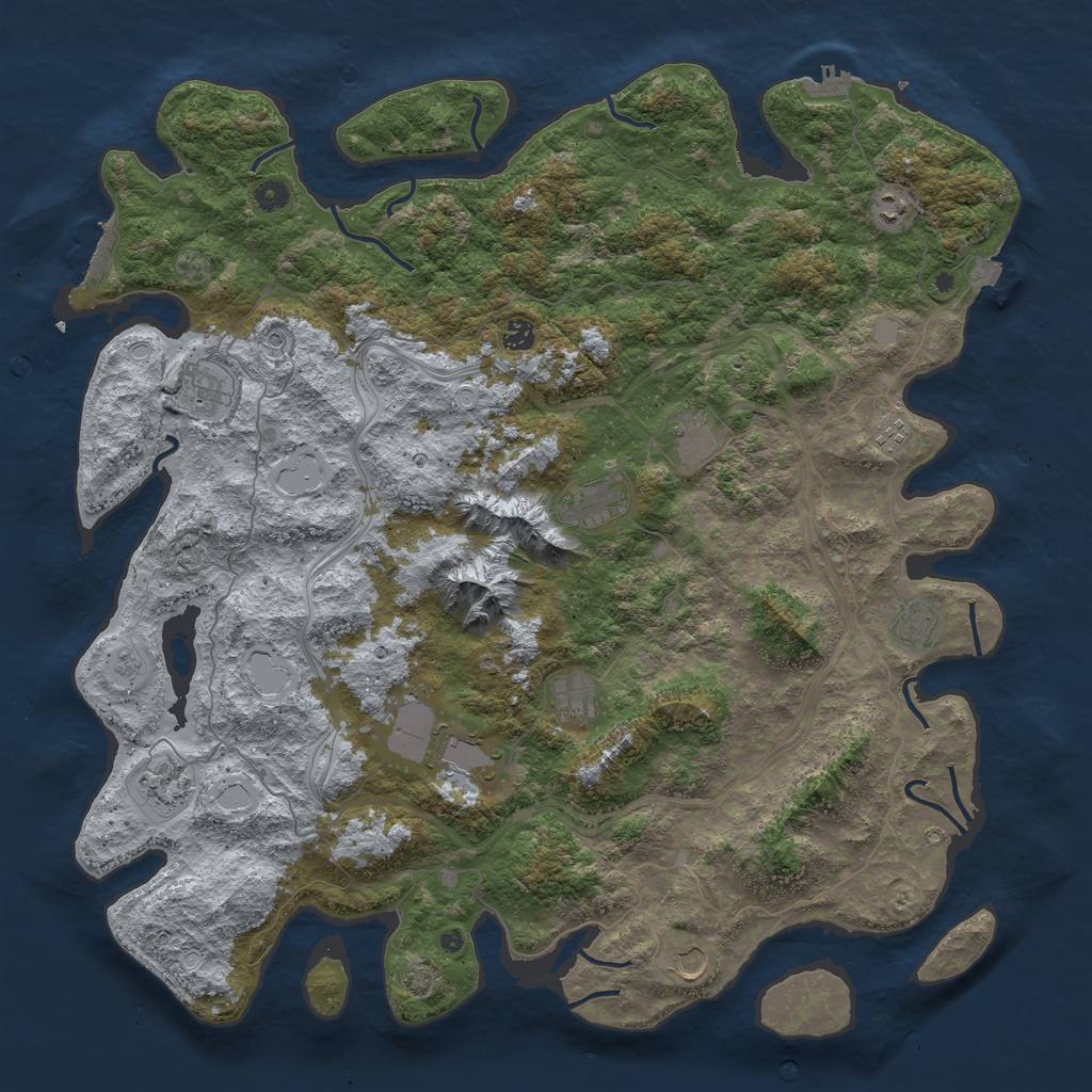 Rust Map: Procedural Map, Size: 5000, Seed: 150087947, 19 Monuments