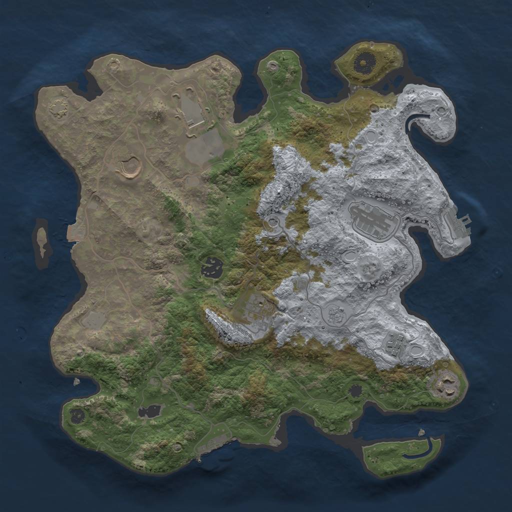 Rust Map: Procedural Map, Size: 3500, Seed: 21209, 15 Monuments