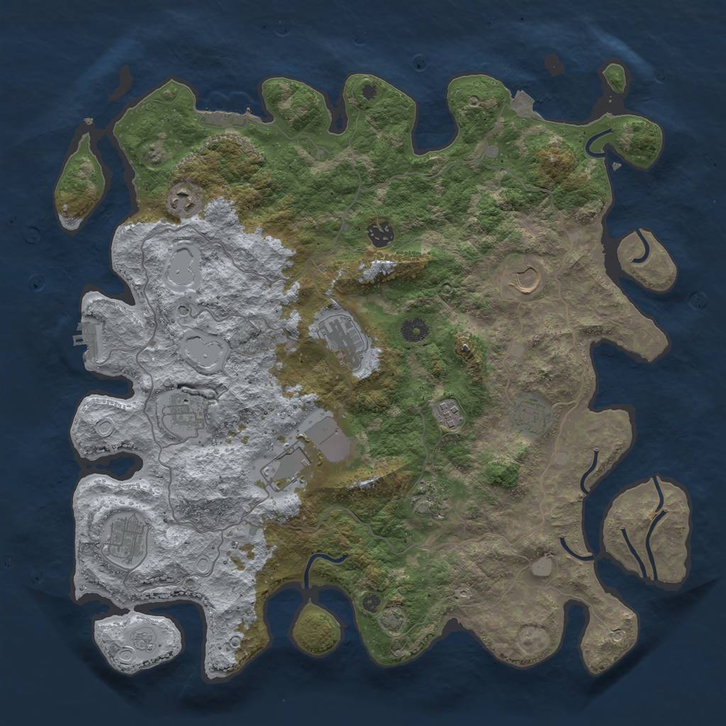 Rust Map: Procedural Map, Size: 4200, Seed: 13011992, 18 Monuments