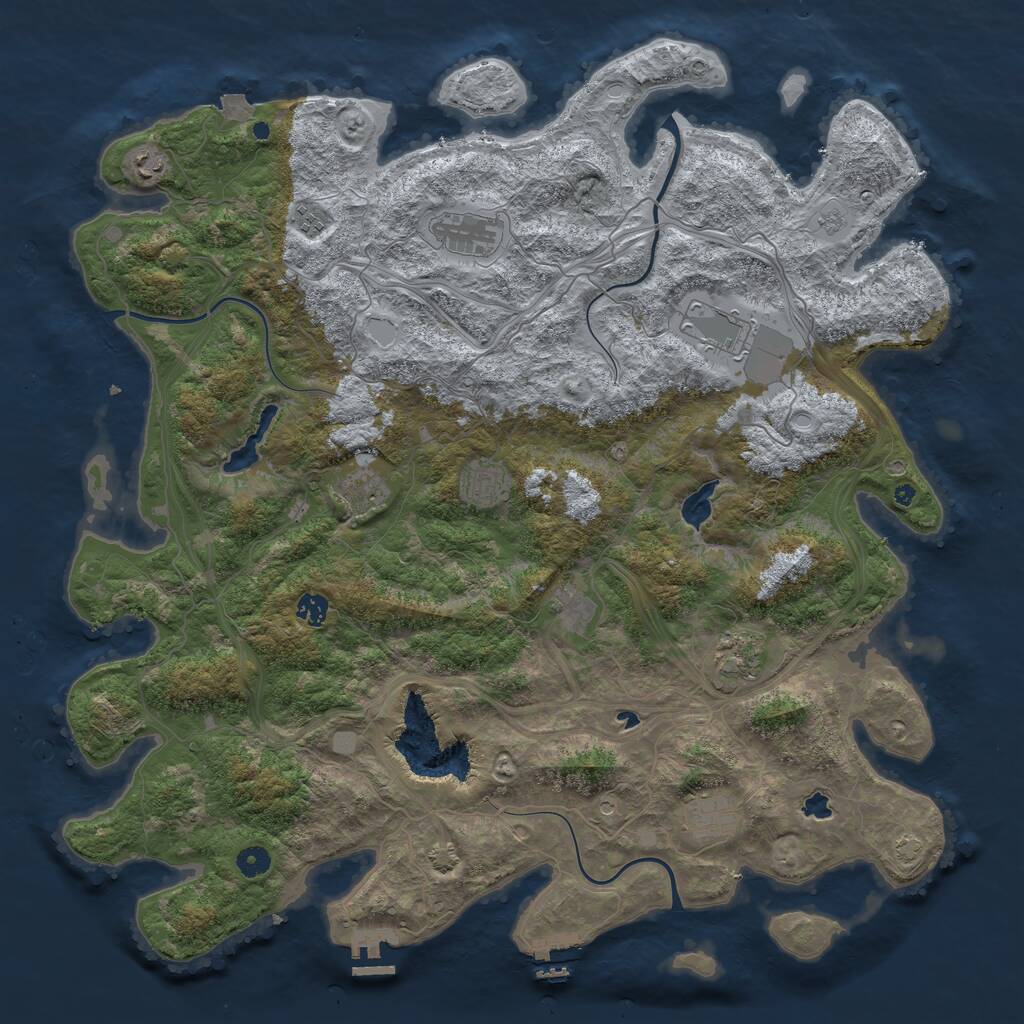 Rust Map: Procedural Map, Size: 4800, Seed: 299842310, 16 Monuments