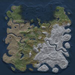 Thumbnail Rust Map: Procedural Map, Size: 5000, Seed: 463452323, 17 Monuments
