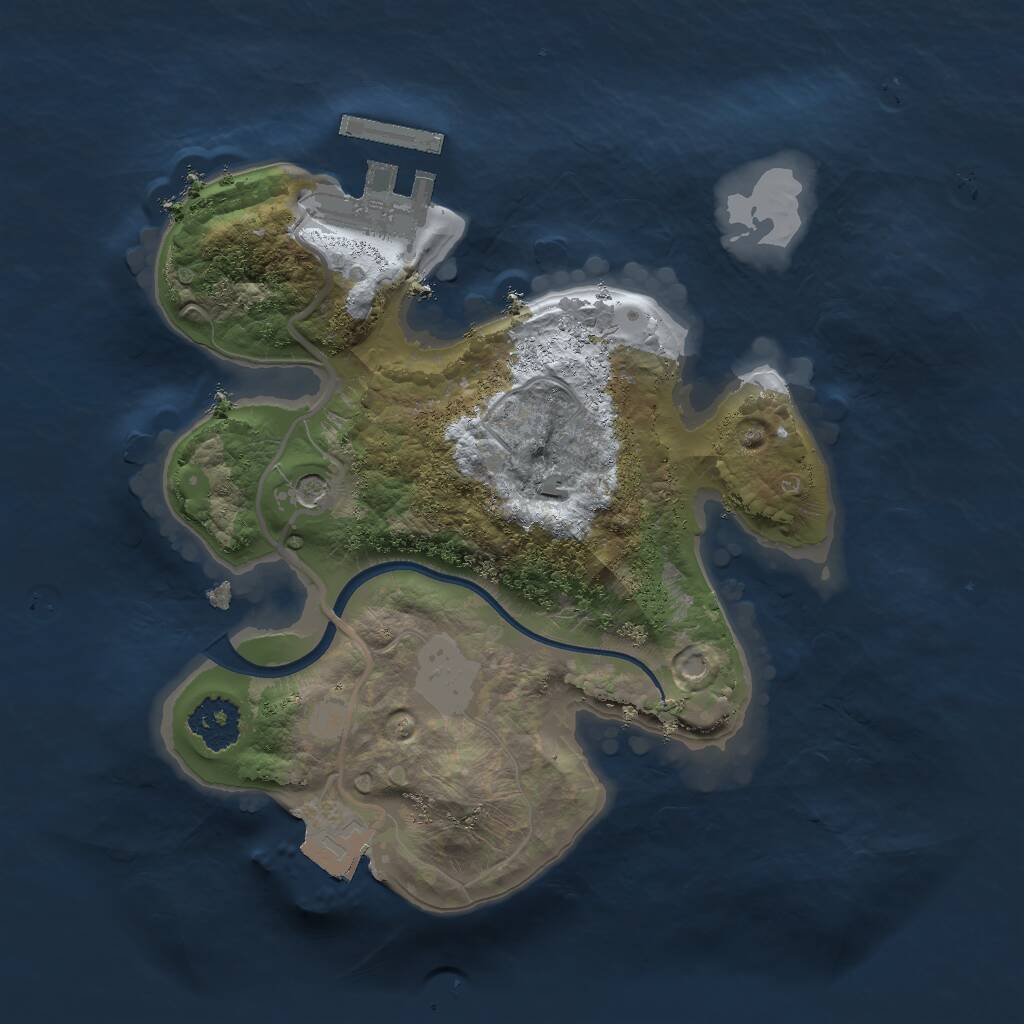 Rust Map: Procedural Map, Size: 2000, Seed: 10189, 3 Monuments