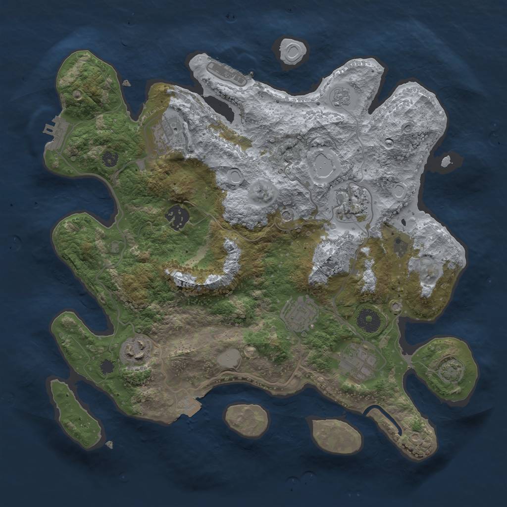 Rust Map: Procedural Map, Size: 3250, Seed: 352747372, 14 Monuments