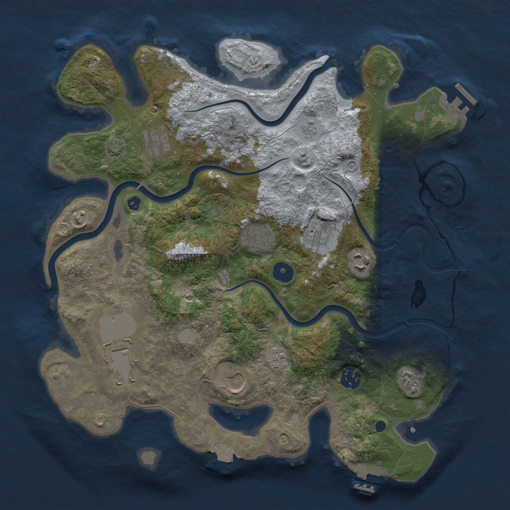 Rust Map: Procedural Map, Size: 3750, Seed: 67199634, 14 Monuments