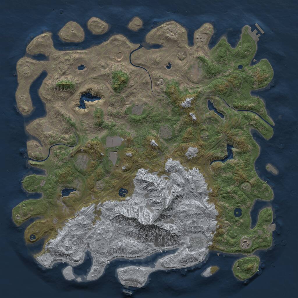 Rust Map: Procedural Map, Size: 5000, Seed: 1927860118, 16 Monuments