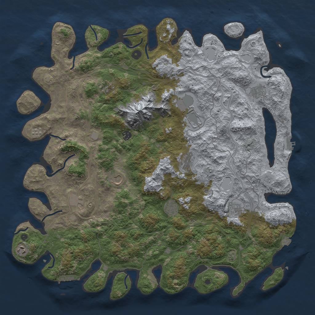 Rust Map: Procedural Map, Size: 5000, Seed: 1118911189, 19 Monuments