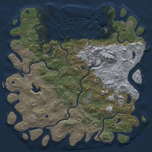 Thumbnail Rust Map: Procedural Map, Size: 6000, Seed: 418939522, 17 Monuments