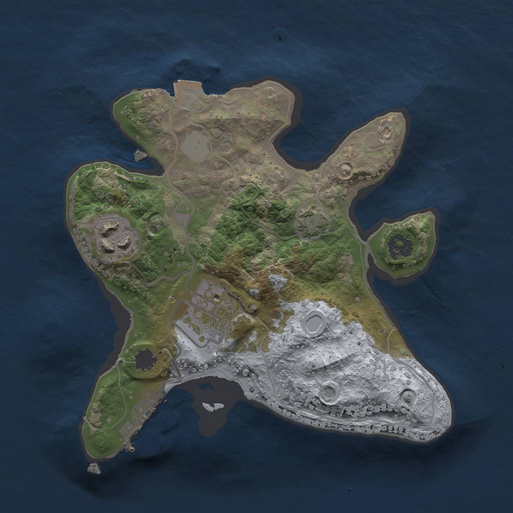 Rust Map: Procedural Map, Size: 2100, Seed: 1120821245, 7 Monuments