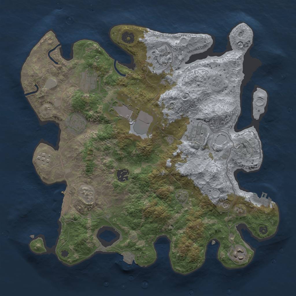Rust Map: Procedural Map, Size: 3500, Seed: 1669162212, 16 Monuments