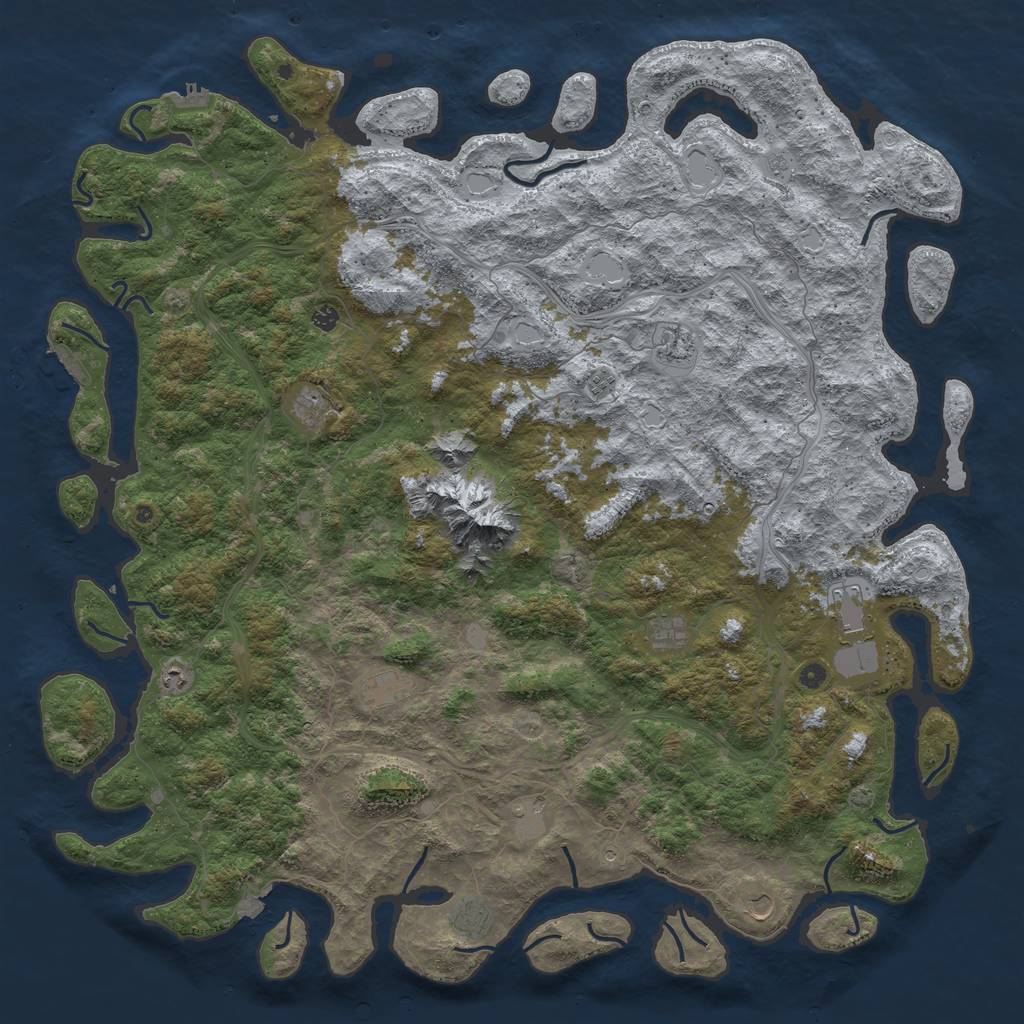 Rust Map: Procedural Map, Size: 6000, Seed: 4679153, 19 Monuments