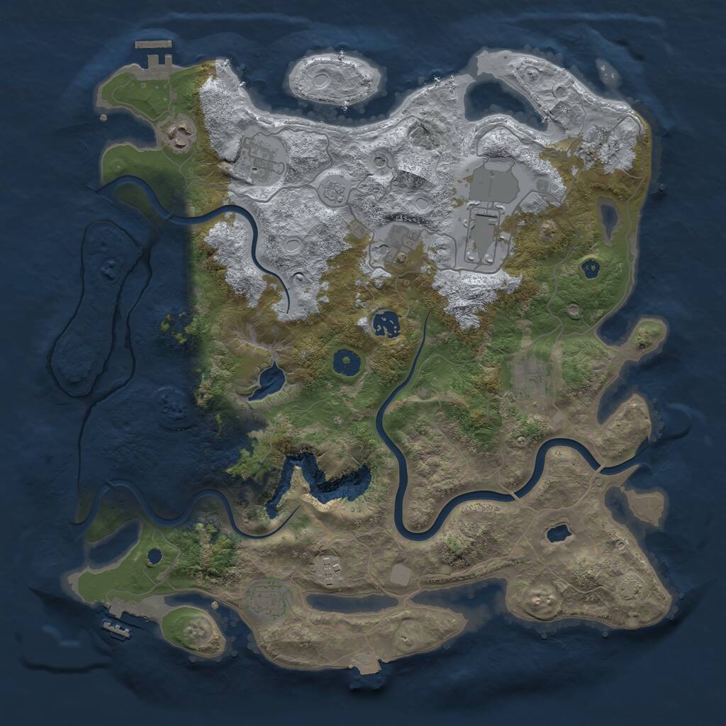 Rust Map: Procedural Map, Size: 4000, Seed: 1194163429, 15 Monuments