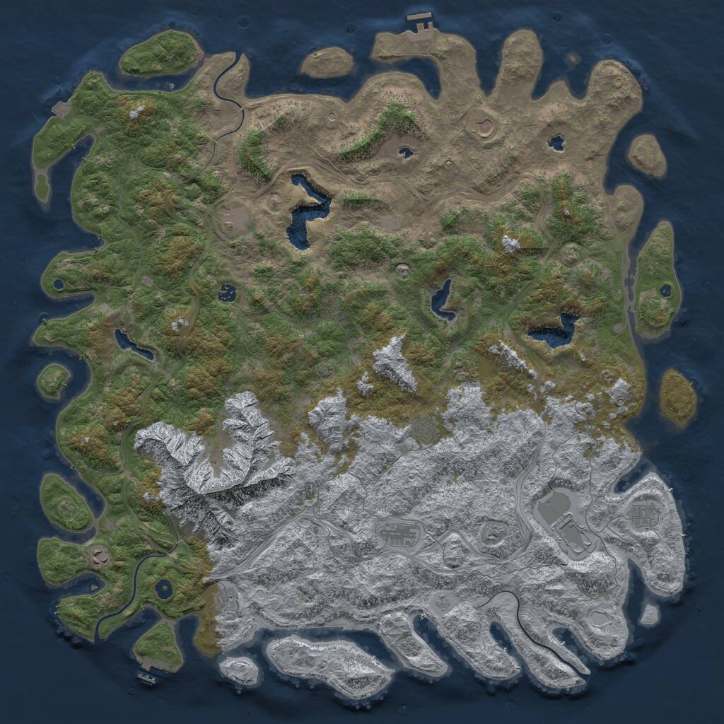 Rust Map: Procedural Map, Size: 6000, Seed: 3589, 17 Monuments