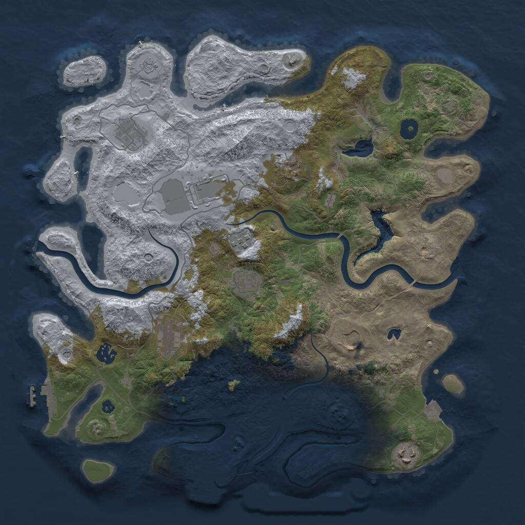Rust Map: Procedural Map, Size: 4000, Seed: 1861964368, 15 Monuments