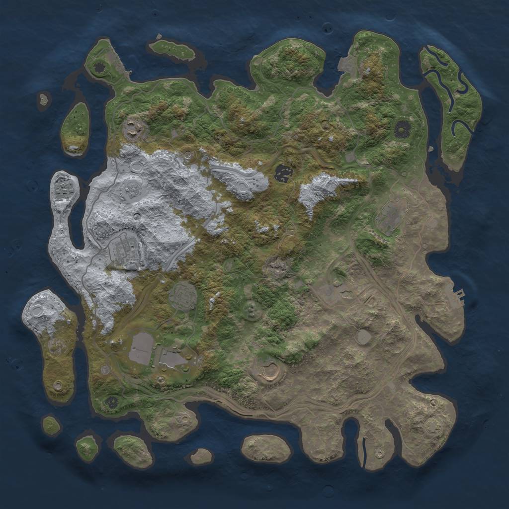 Rust Map: Procedural Map, Size: 4250, Seed: 24016269, 17 Monuments