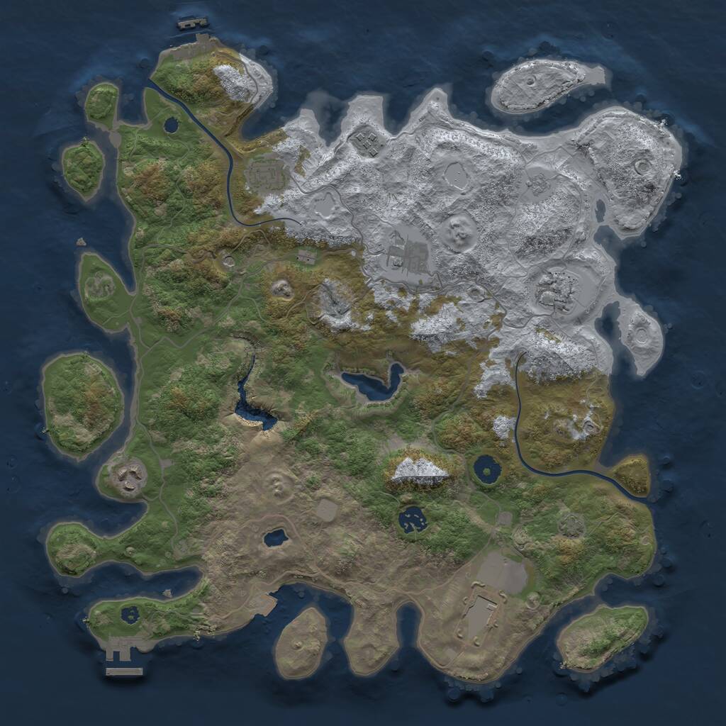 Rust Map: Procedural Map, Size: 4000, Seed: 4679153, 13 Monuments