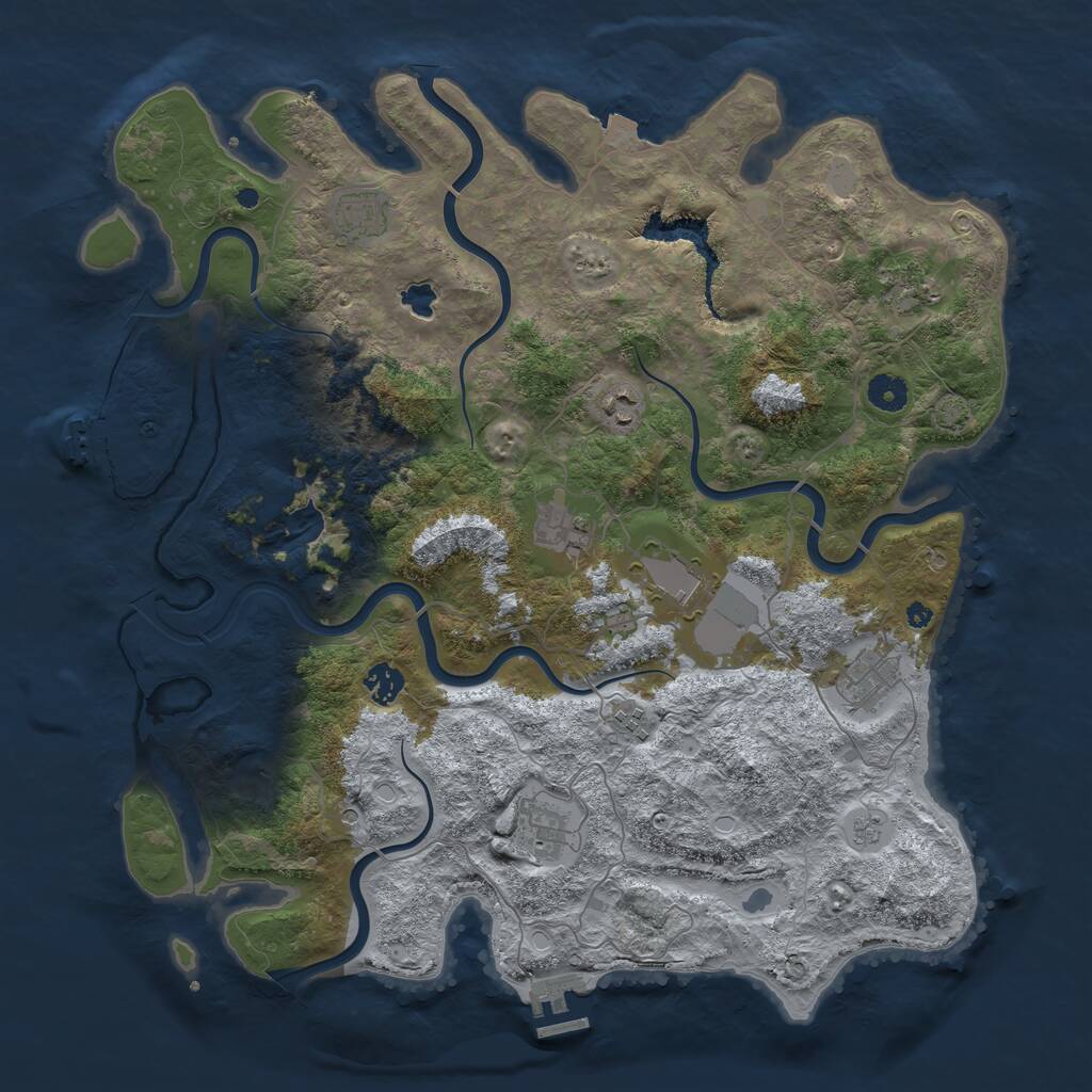 Rust Map: Procedural Map, Size: 4200, Seed: 883117051, 15 Monuments