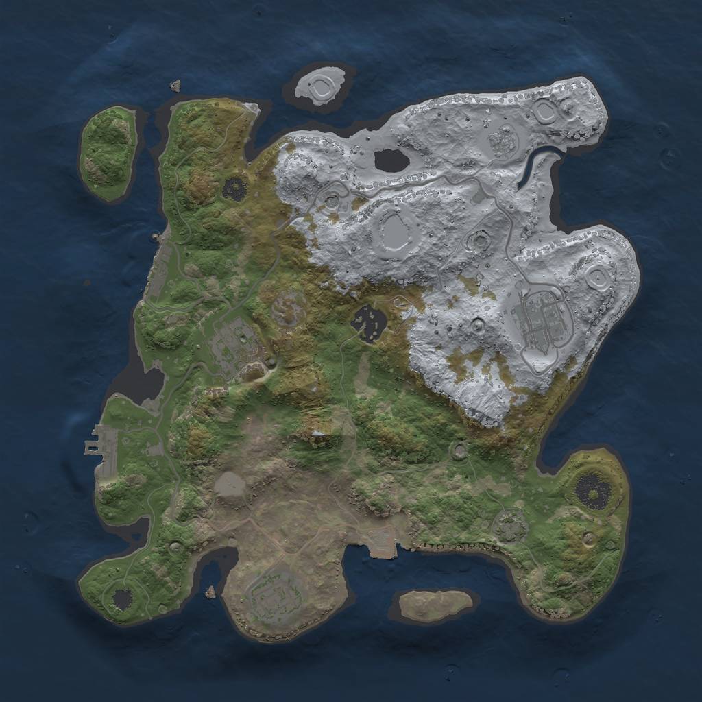 Rust Map: Procedural Map, Size: 3000, Seed: 1139253152, 12 Monuments
