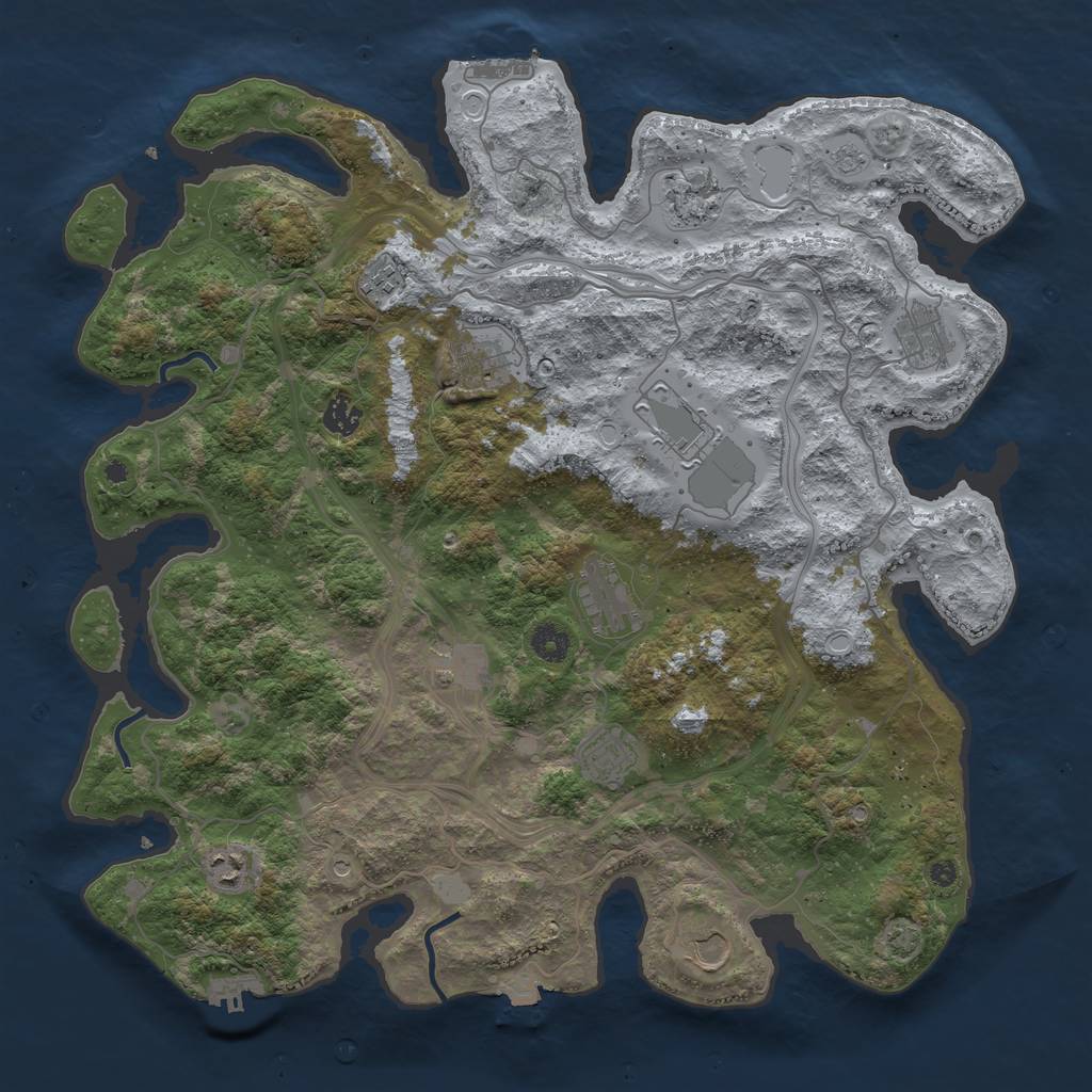 Rust Map: Procedural Map, Size: 4250, Seed: 2123055871, 19 Monuments