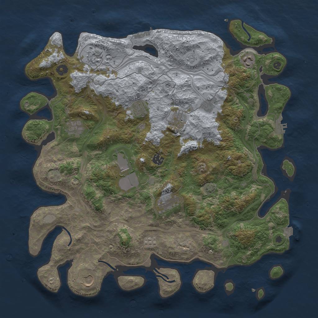 Rust Map: Procedural Map, Size: 4250, Seed: 591274636, 19 Monuments