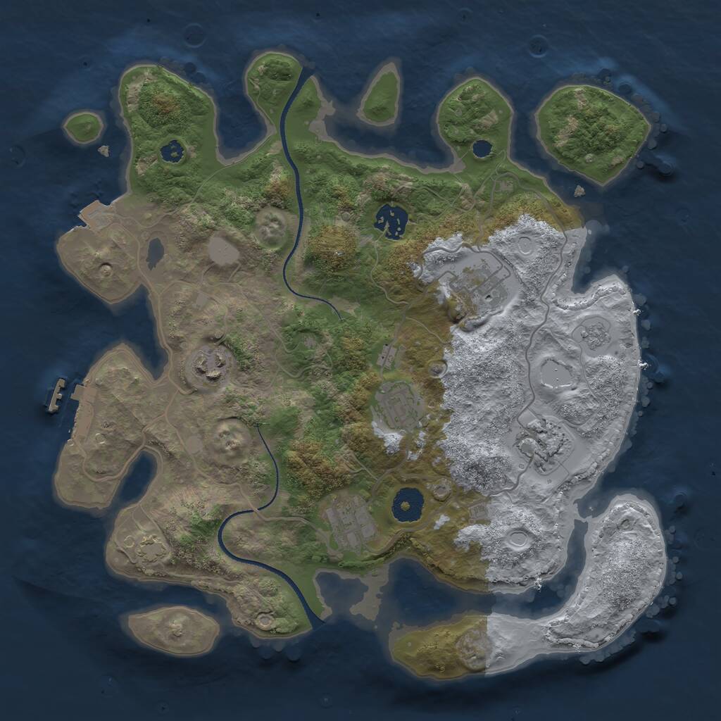 Rust Map: Procedural Map, Size: 3250, Seed: 1717188178, 10 Monuments