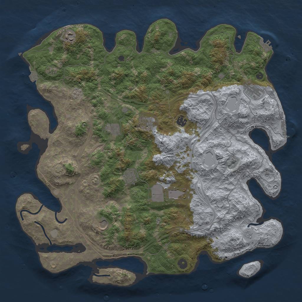 Rust Map: Procedural Map, Size: 4500, Seed: 510450824, 17 Monuments